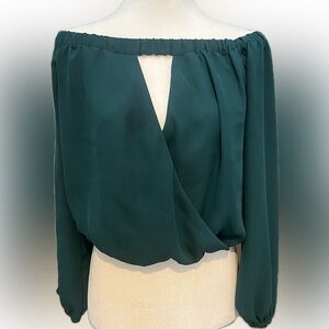 Elegant Teal Off-Shoulder Women's Crop Top